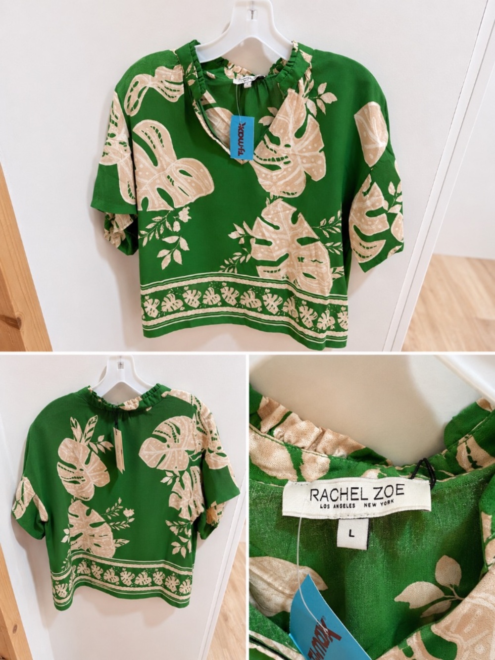 Womens size large Rachel Zoe blouse tropical , beach NWT
